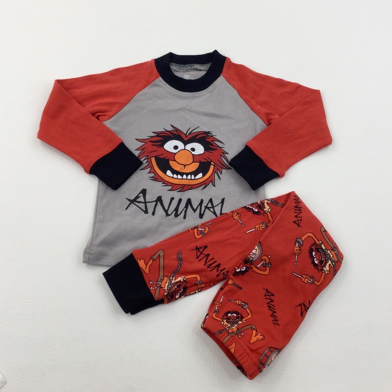 'Animal' The Muppets Red Black & Grey Pyjamas - Boys 24 Months
