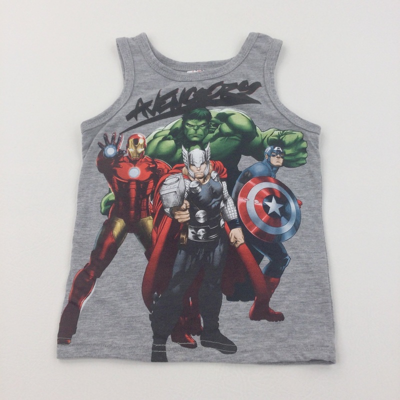 ''Avengers' Ironman, Captain America, Hulk & Thor Grey Vest Top