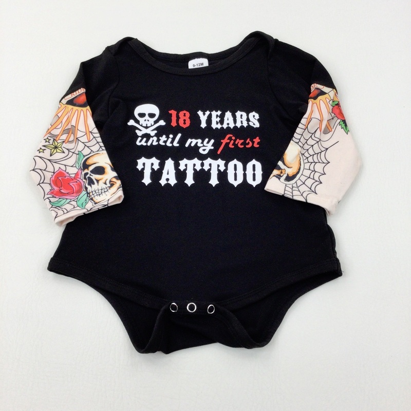'18 Years.' Skulls Long Sleeve Bodysuit - Boys/Girls 9-12 Months